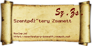 Szentpétery Zsanett névjegykártya